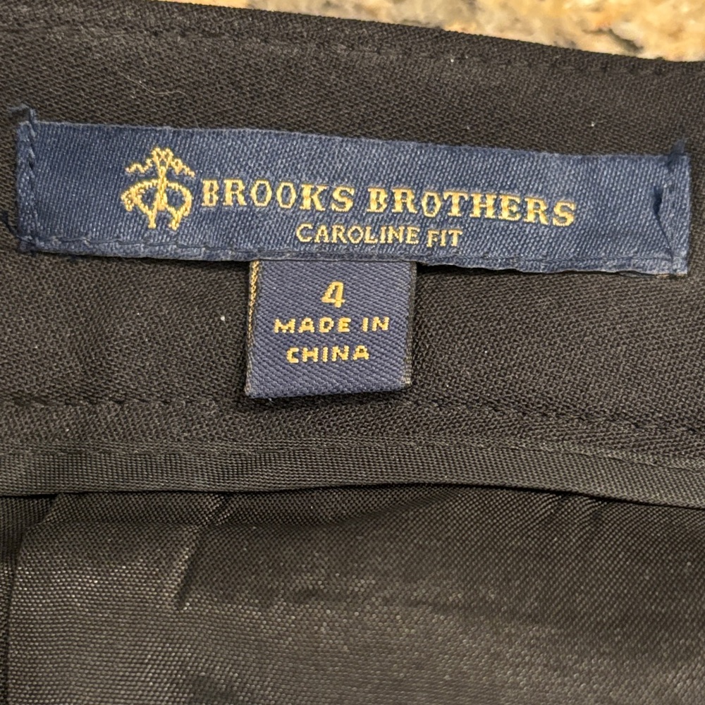 Brooks Brothers Caroline Fit Black Wool Pants | Size 4 | Tollegno 1900 - Picture 2 of 7
